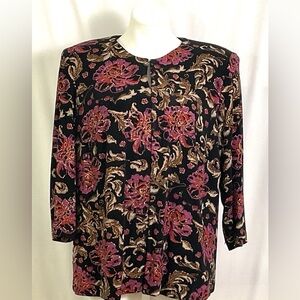 Alex evenings, burgundy red and gold glitter,jacket and tank-size 1X